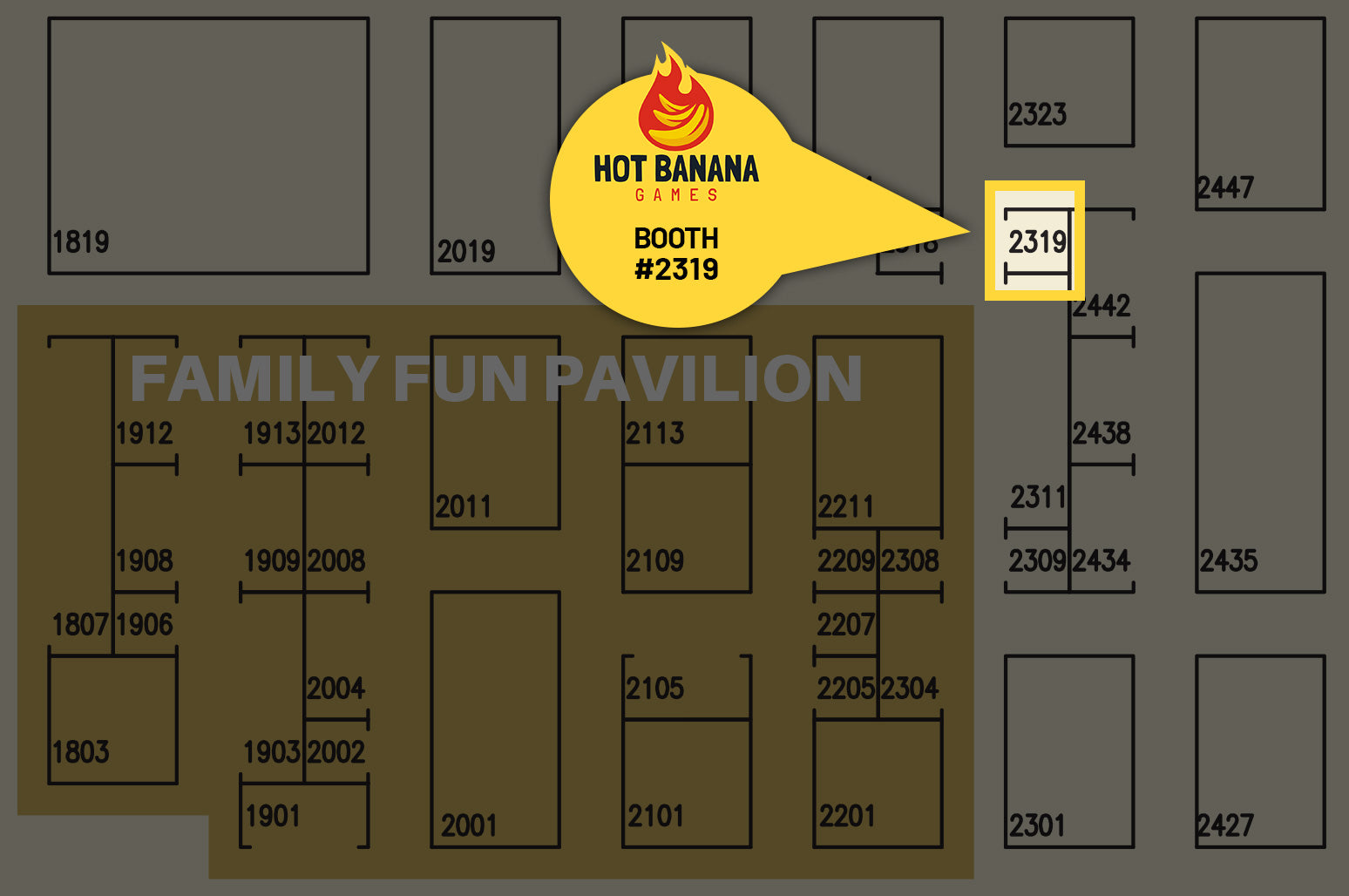 Visit Hot Banana Games, Booth #2319 at Gen Con 2024